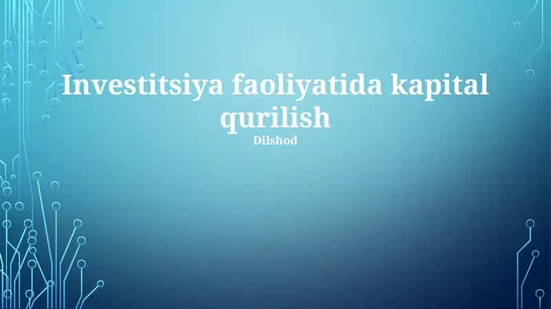 Bosh Kapital Qurulishi