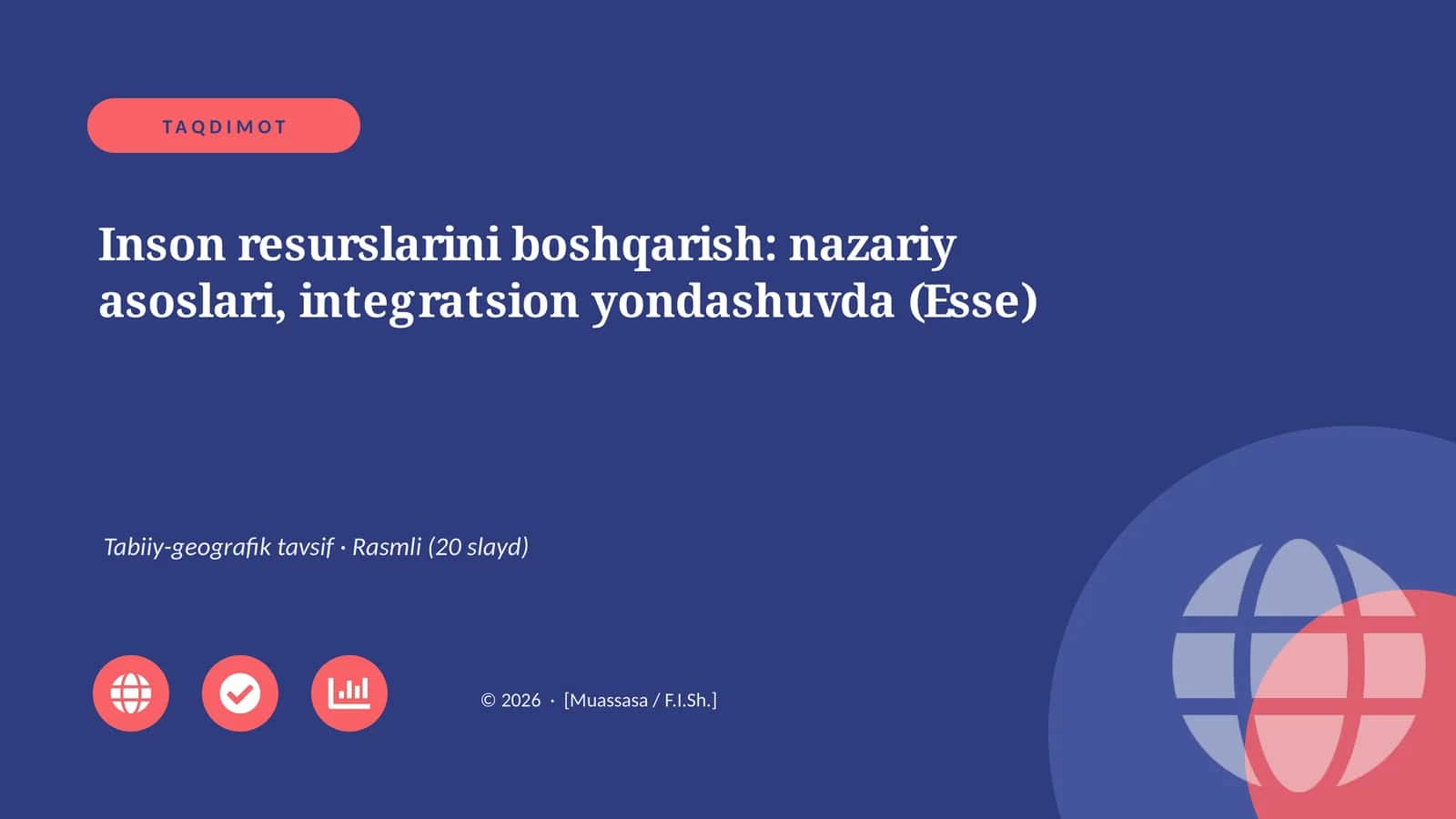 Inson resurslarini boshqarish: nazariy asoslari, integratsion yondashuvda (Esse)