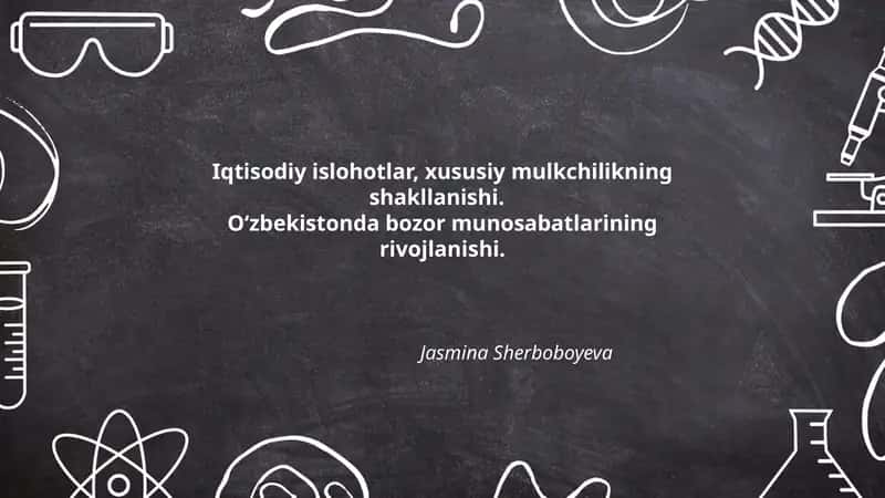 Iqtisodiy islohotlar, xususiy mulkchilikning shakllanishi
