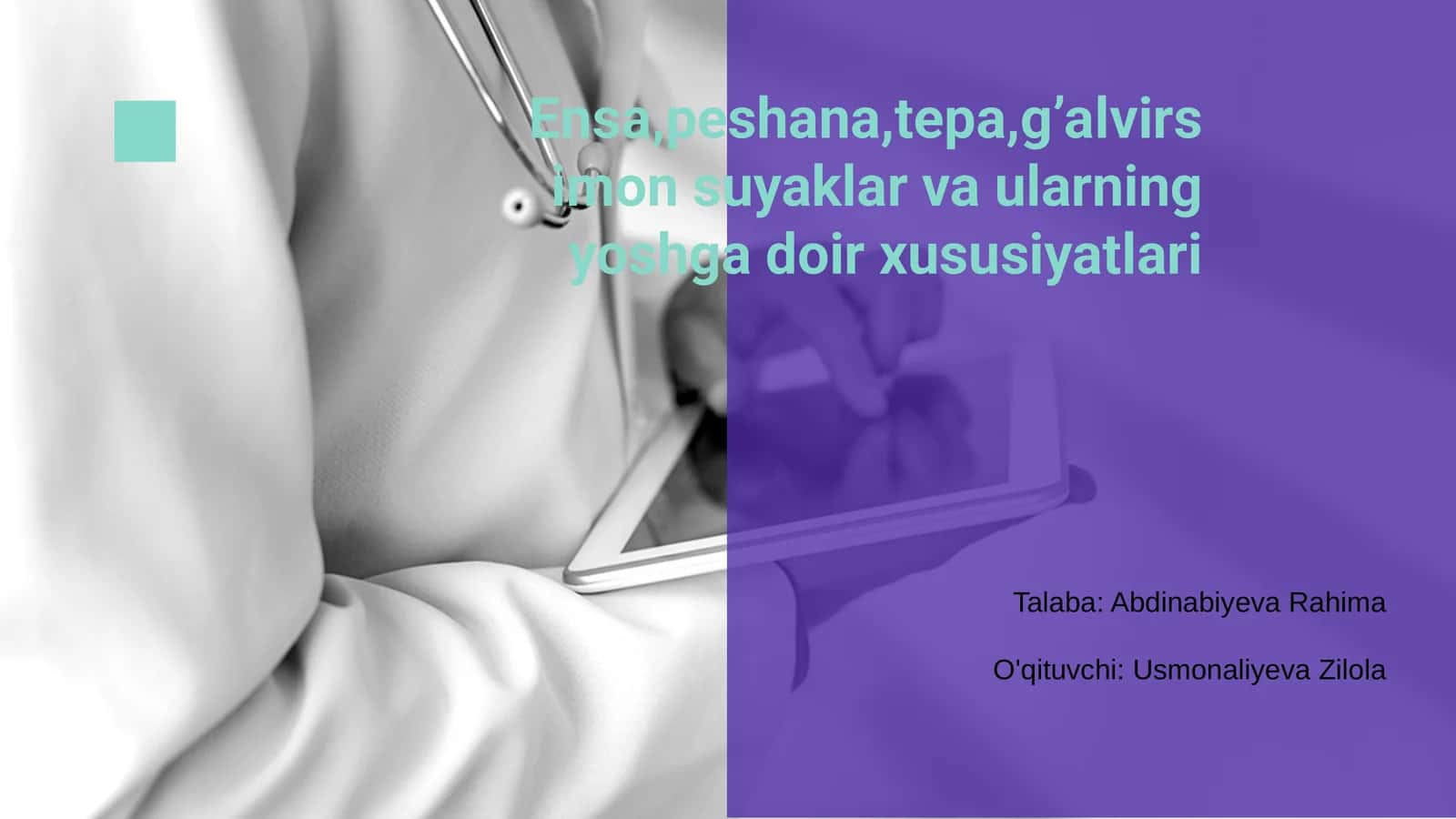 Suyaklar va ularning yoshga doir xususiyatlari