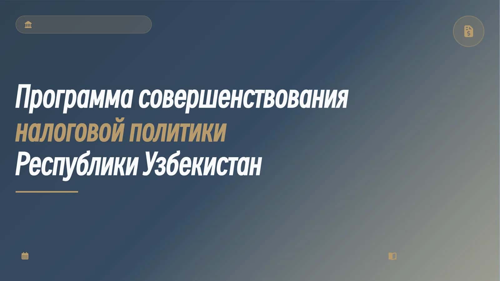 Программа совершенствования налоговой политики Республики Узбекистан