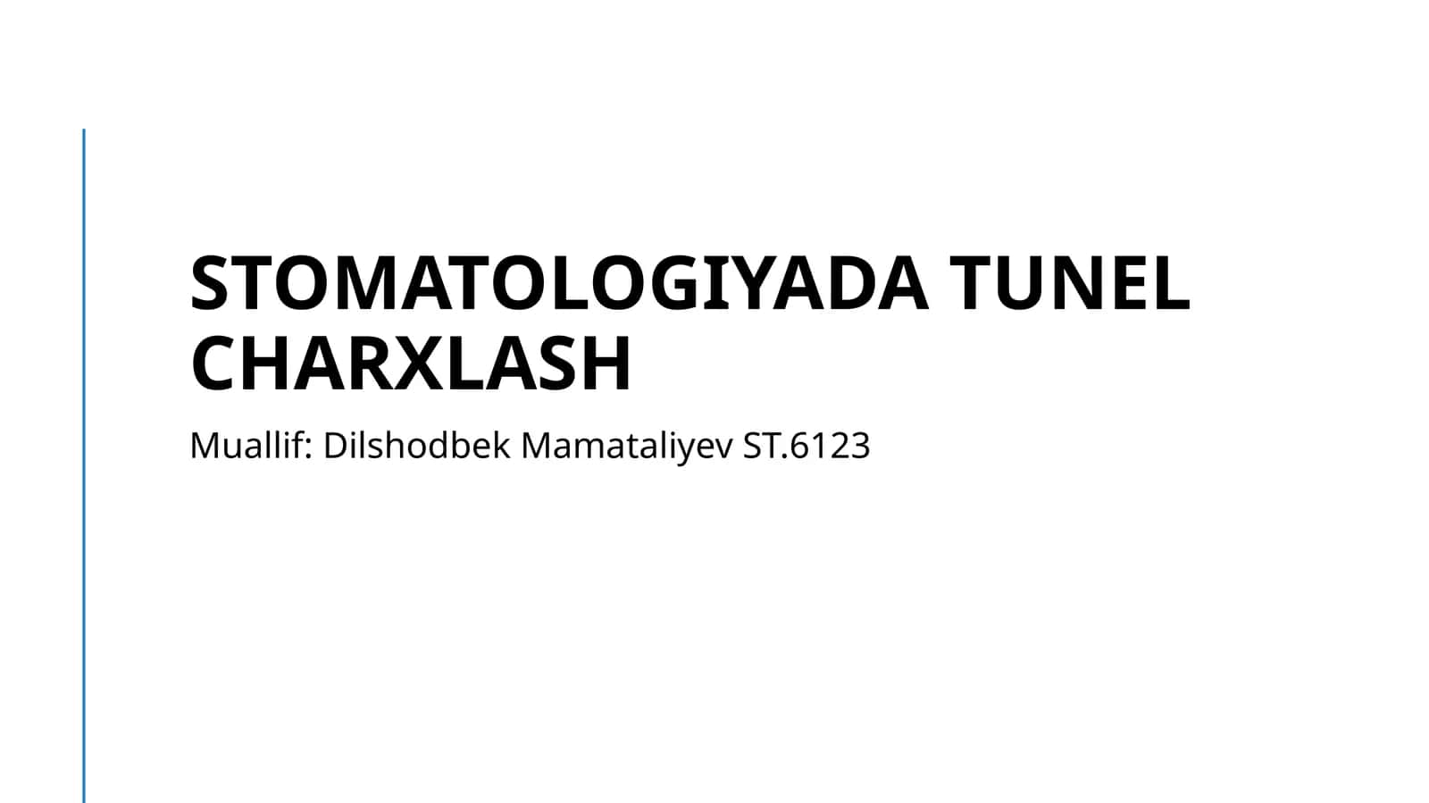 Stomatologiyada tunel charxlash