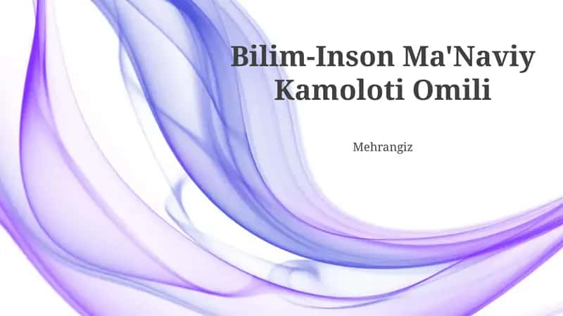 Bilim-Inson Ma'Naviy Kamoloti Omili