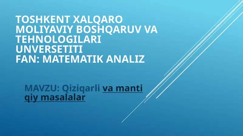Matematika analizi