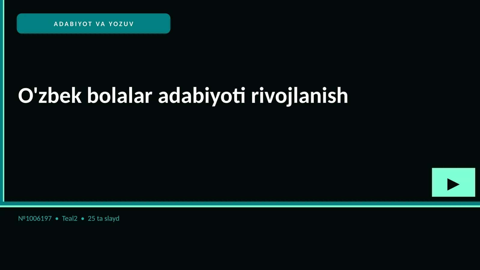 O'zbek bolalar adabiyoti rivojlanish