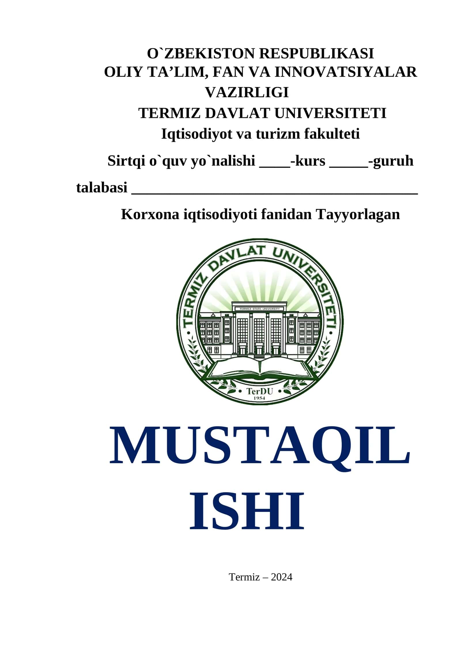 KORXONALARNI JOYLASHTIRISHNING MOHIYATI, AHAMIYATI VA OMILLARI.docx