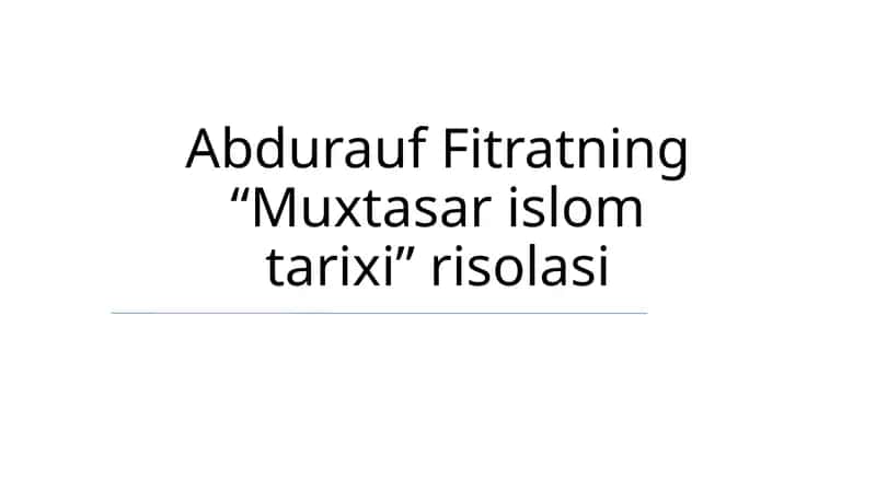 Muxtasar islom tarixi