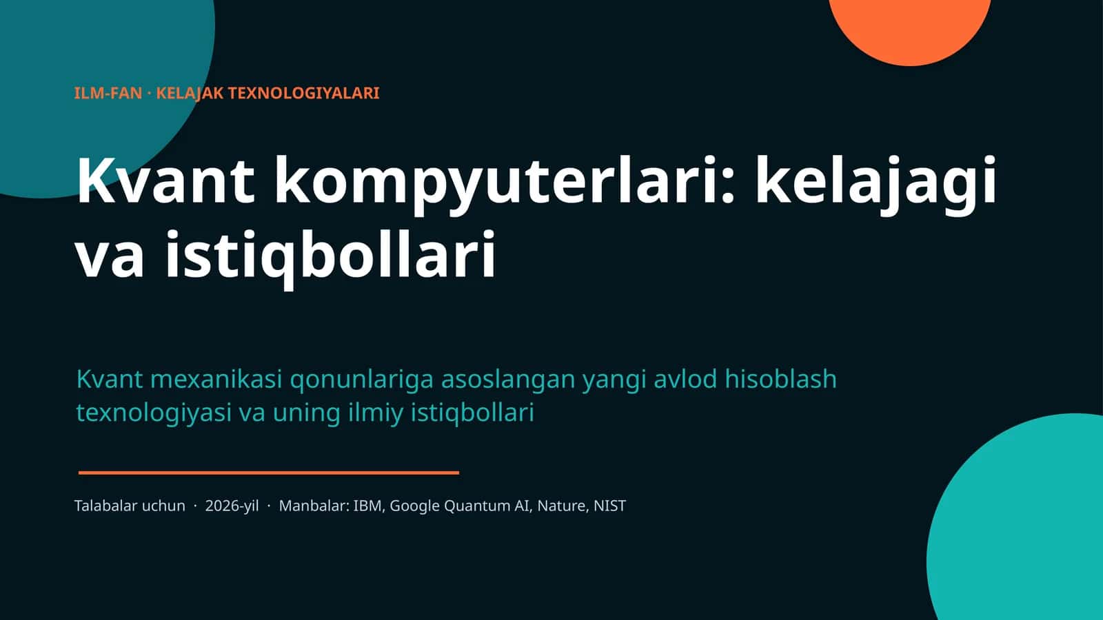 Kvant kompyuterlari: kelajagi va istiqbollari