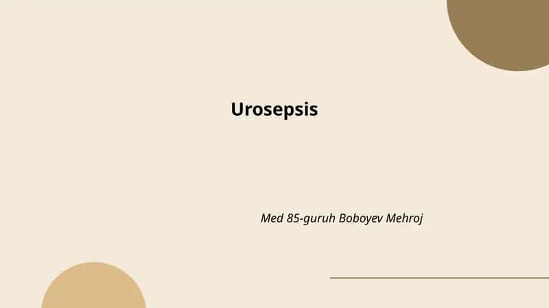Urosepsis