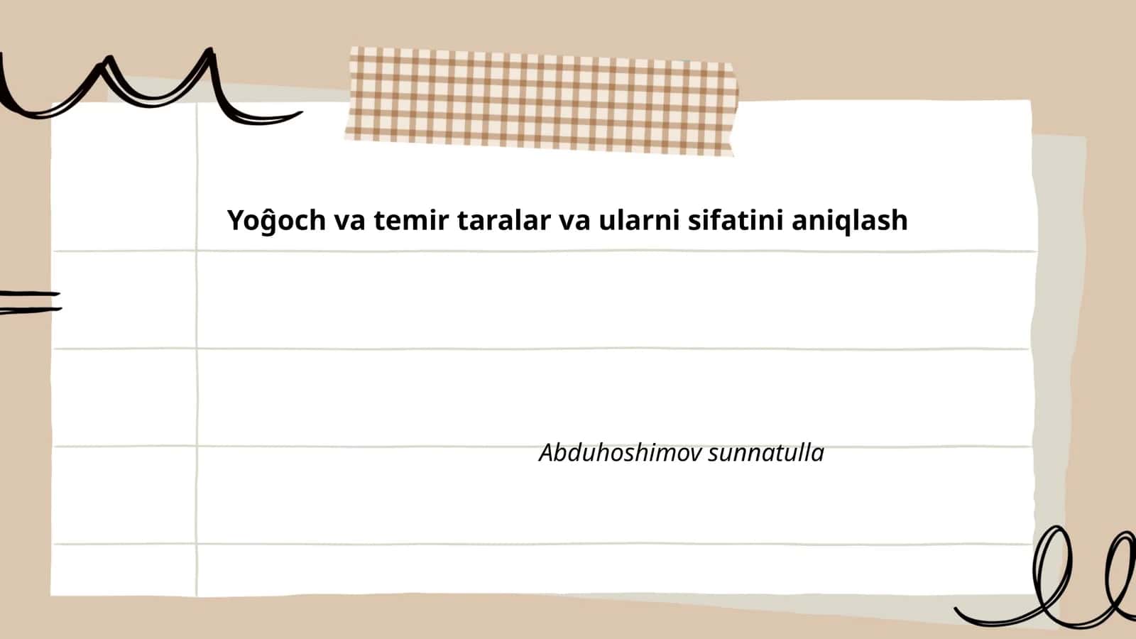 Yoĝoch va temir taralar va ularni sifatini aniqlash Abduhoshimov sunnatulla