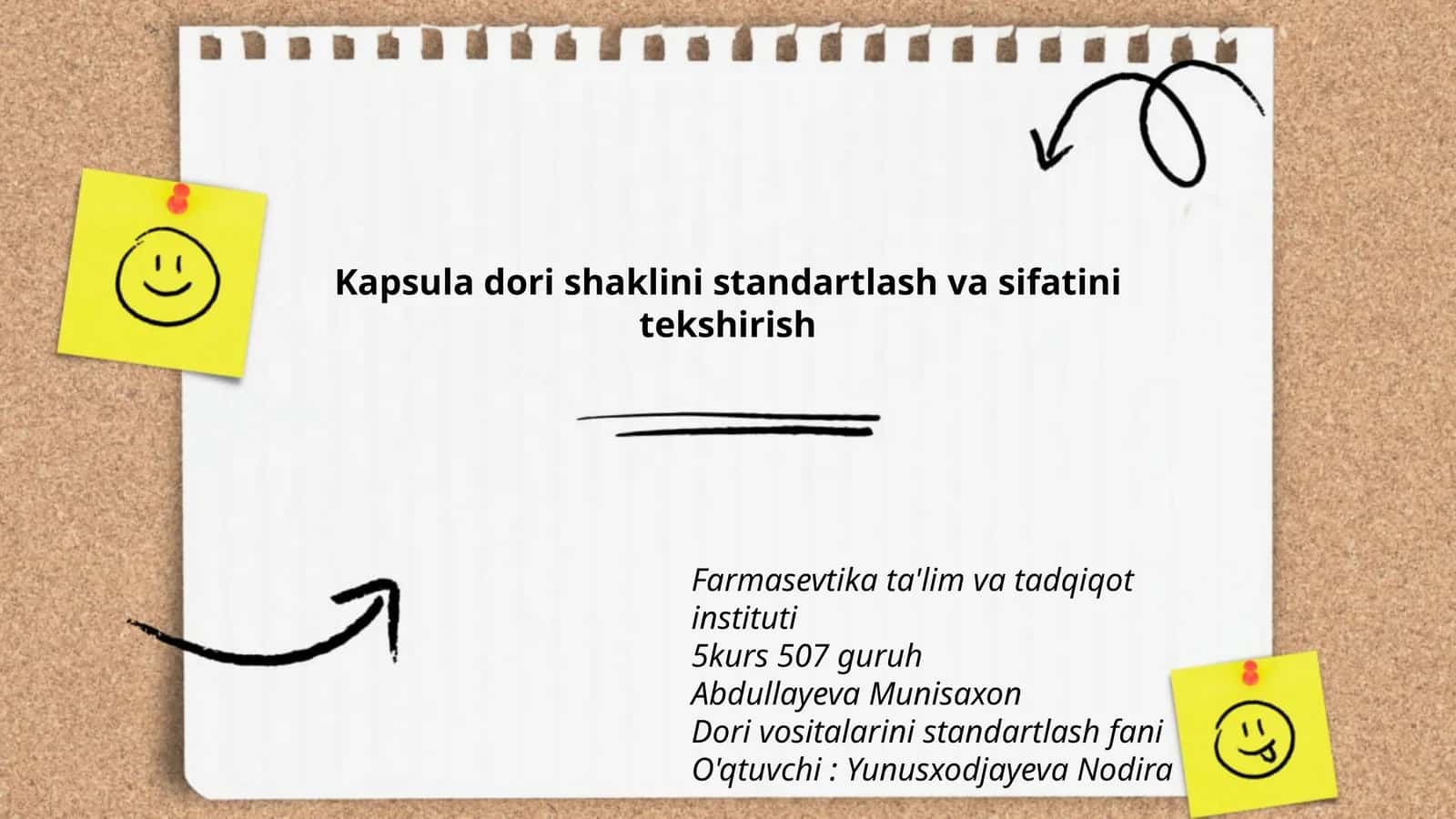 Kapsula dori shaklini standartlash va sifatini tekshirish