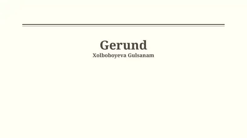 Gerund