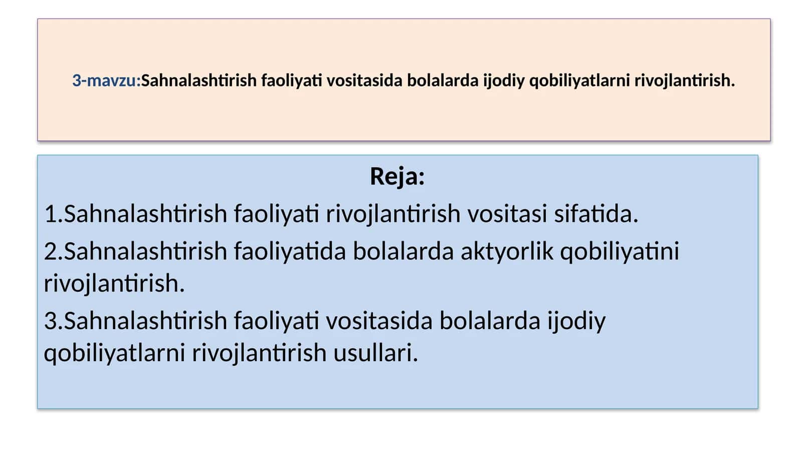 Sahnalashtirish faoliyati vositasida bolalarda ijodiy qobiliyatlarni rivojlantirish