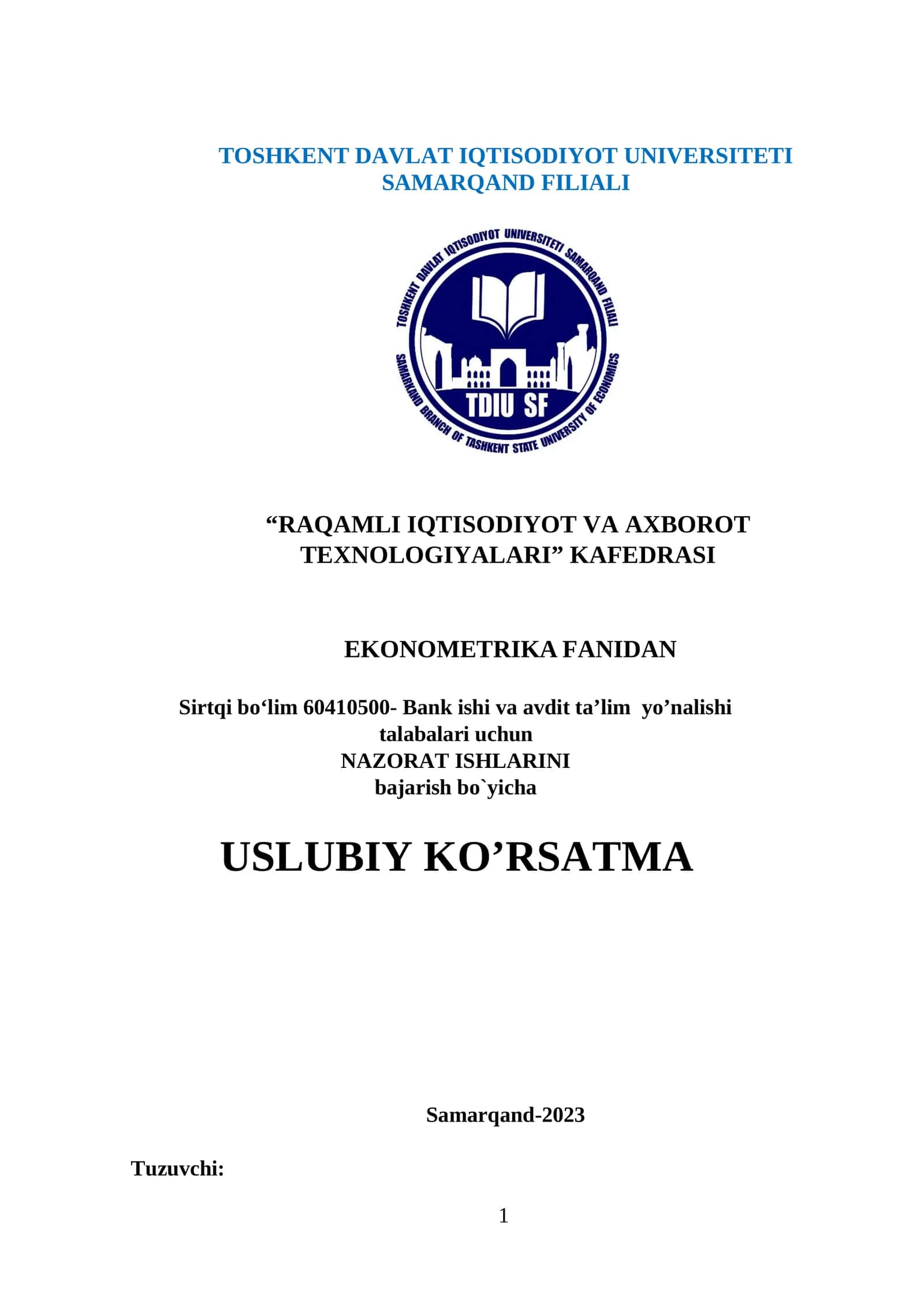 Raqamli iqtisodiyot va axborot texnologiyalari