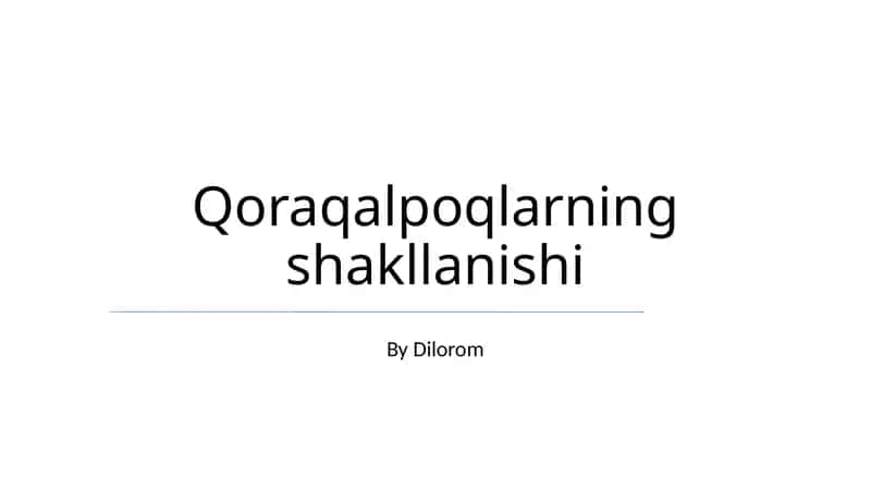 Qoraqalpoqlarning shakllanishi