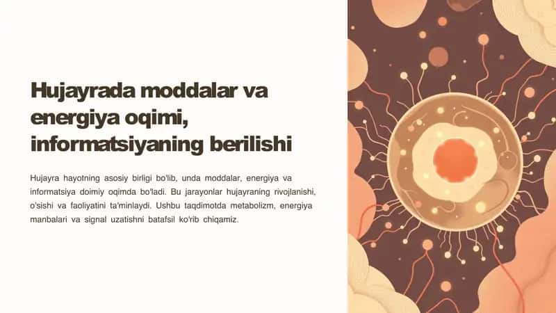 Hujayrada Metabolizm va Energia Oqimi