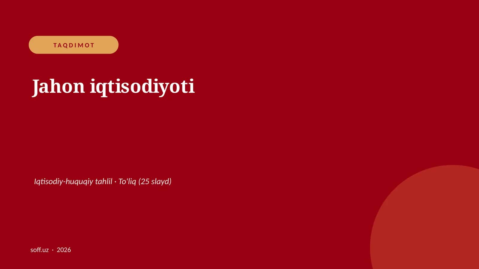 Jahon iqtisodiyoti
