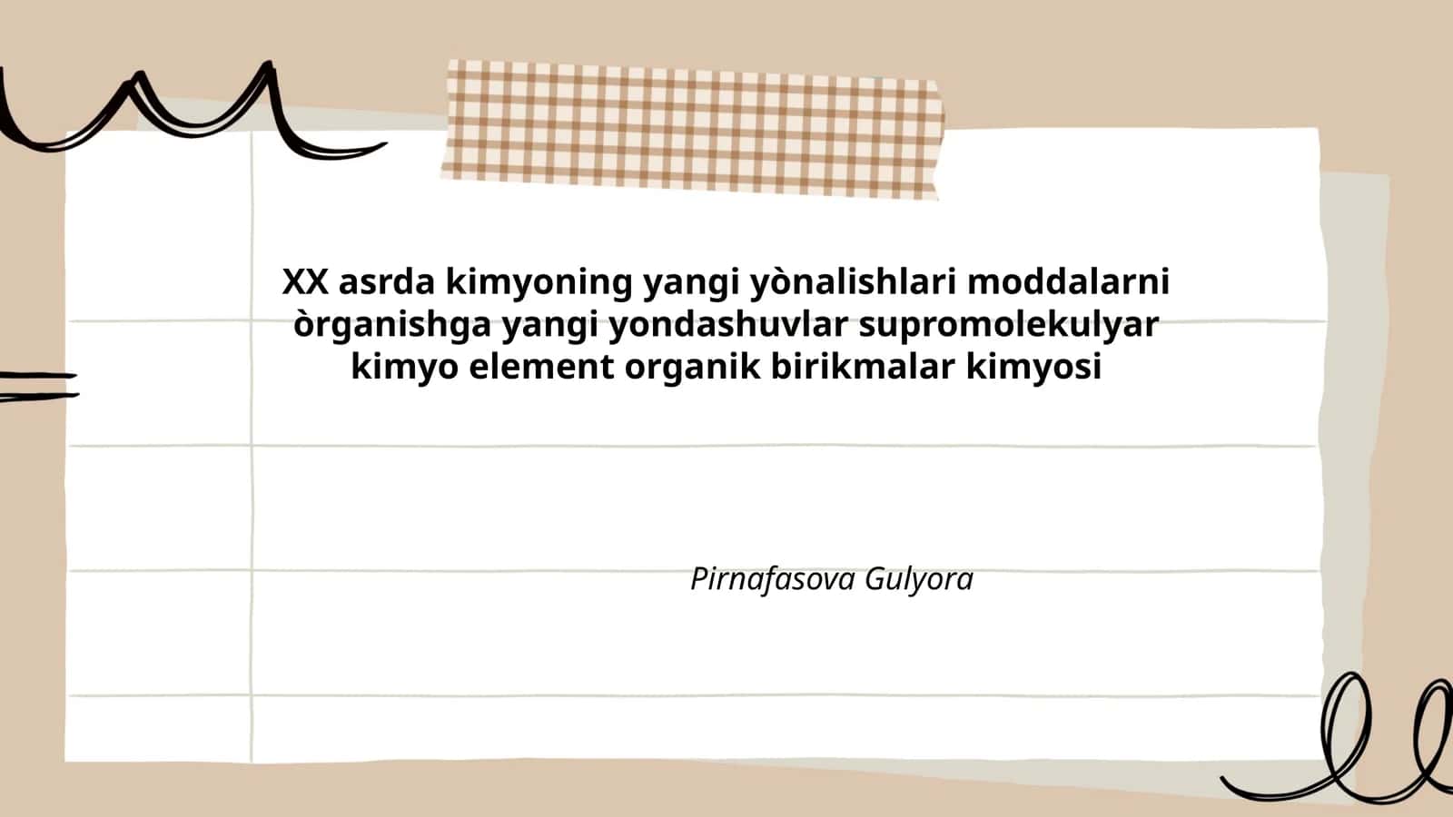 XX asrda kimyoning yangi yònalishlari