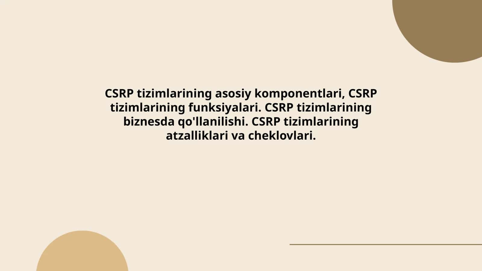 CSRP tizimlari