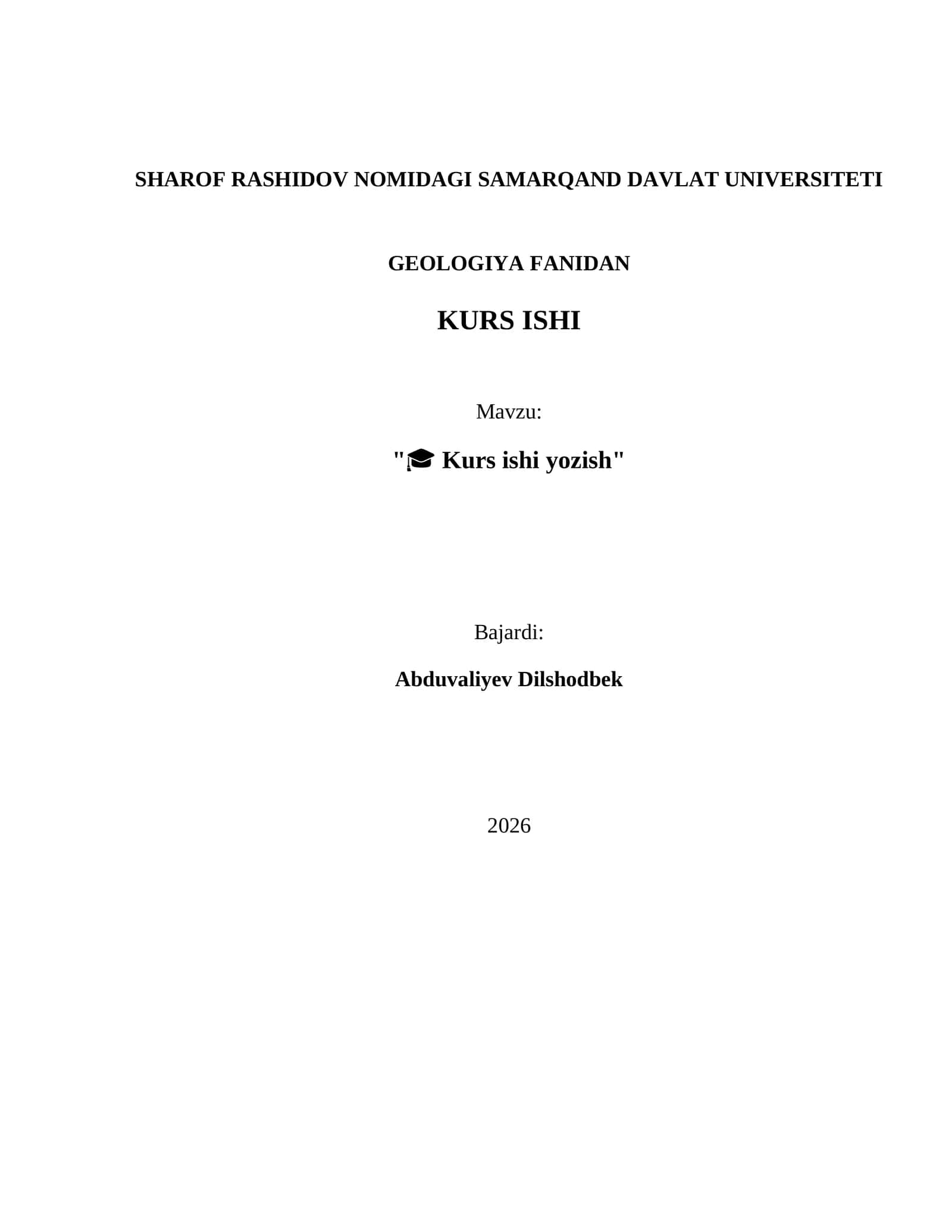 Kurs ishi yozish