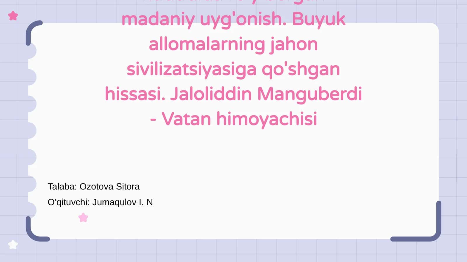 Jaloliddin Manguberdi - Vatan himoyachisi