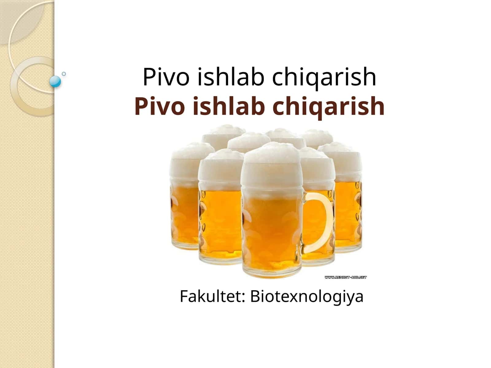 Pivo ishlab chiqarishPivo ishlab chiqarish
