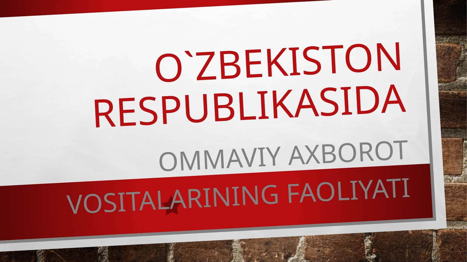 Ommaviy axborot vositalari faoliyati