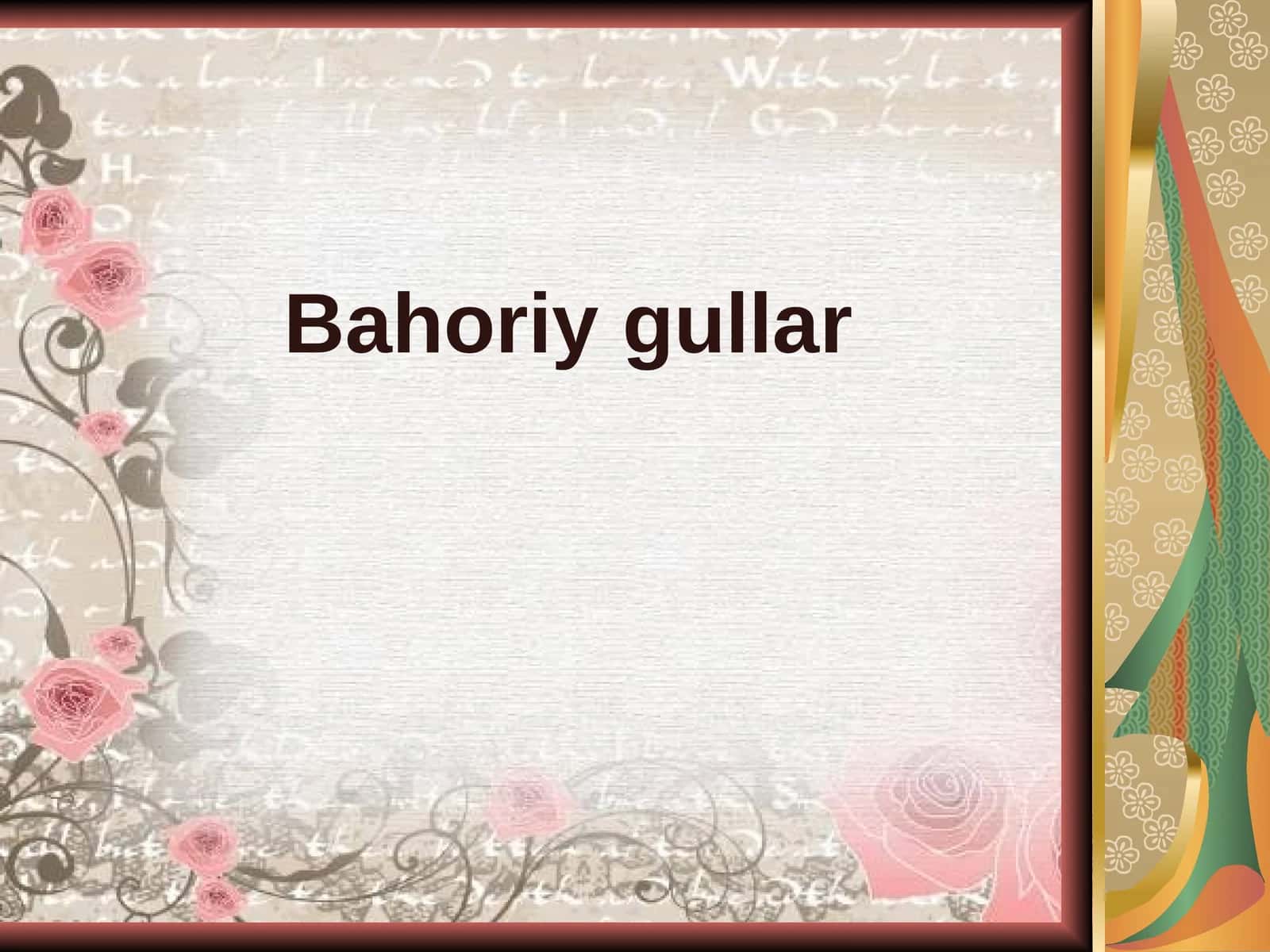 2-sinf Tasviriy san'at Bahoriy gullar dars taqdimoti