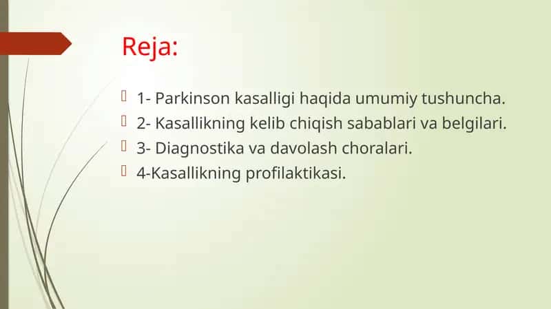 Parkinsonkasalligihaqidaumumiytushuncha