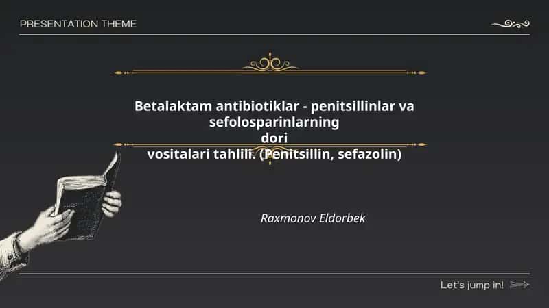 Betalaktam antibiotiklar - penitsillinlar va sefolosparinlarning dori vositalari tahlili