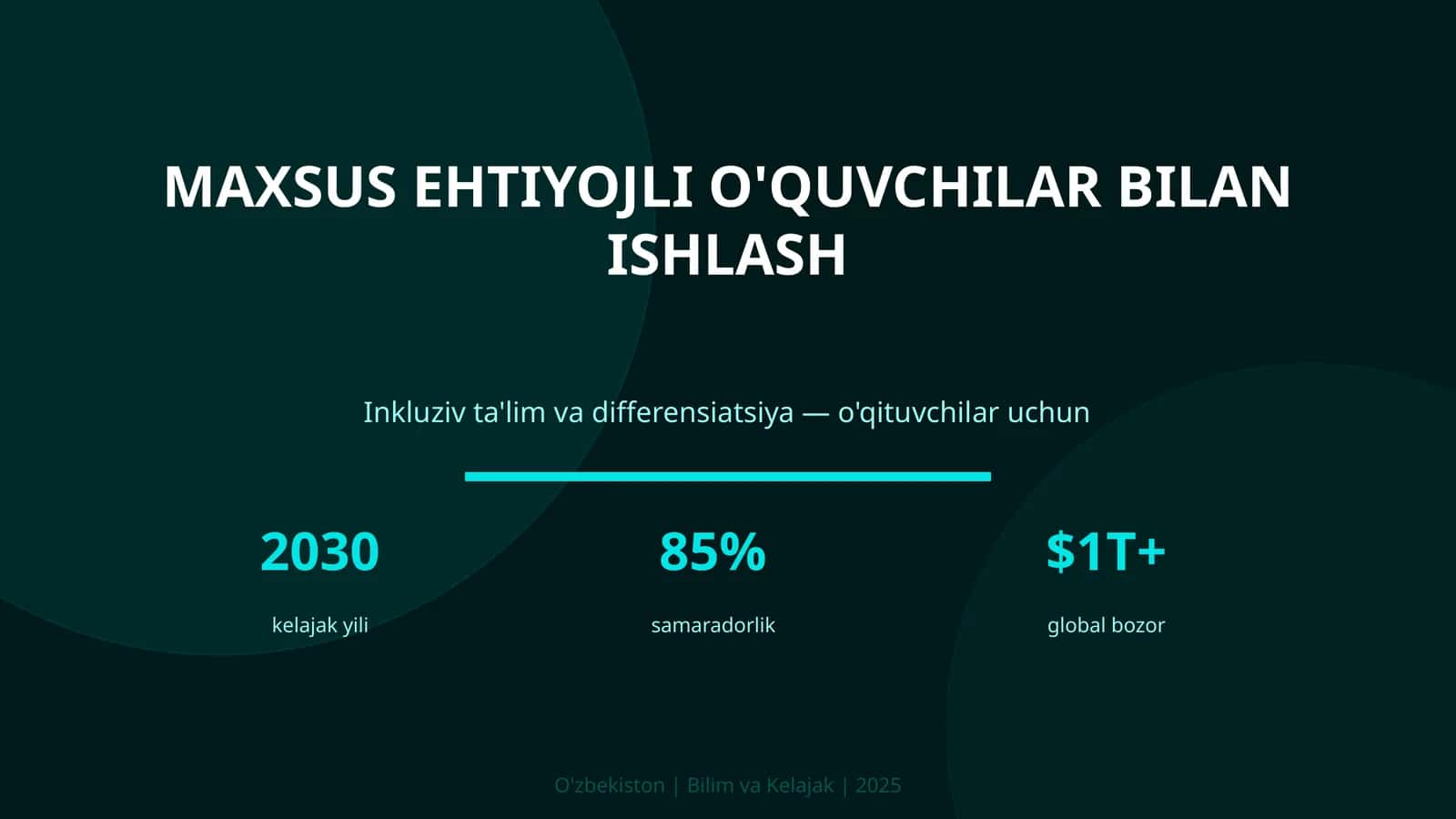 Maxsus ehtiyojli o'quvchilar bilan ishlash