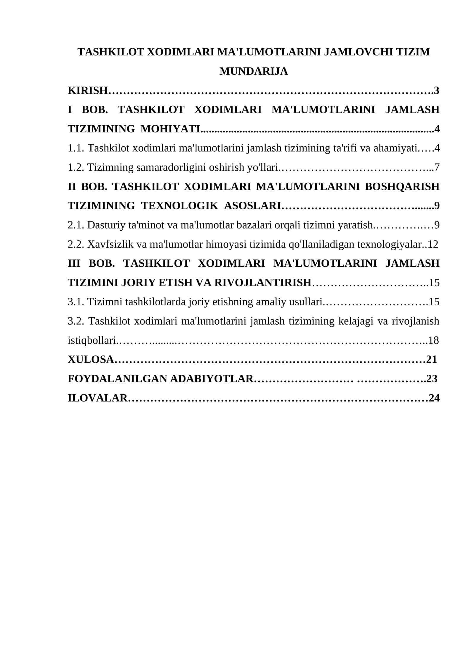 TASHKILOT XODIMLARI MA'LUMOTLARINI JAMLOVCHI TIZIM