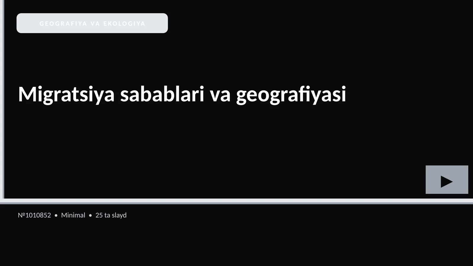 Migratsiya sabablari va geografiyasi