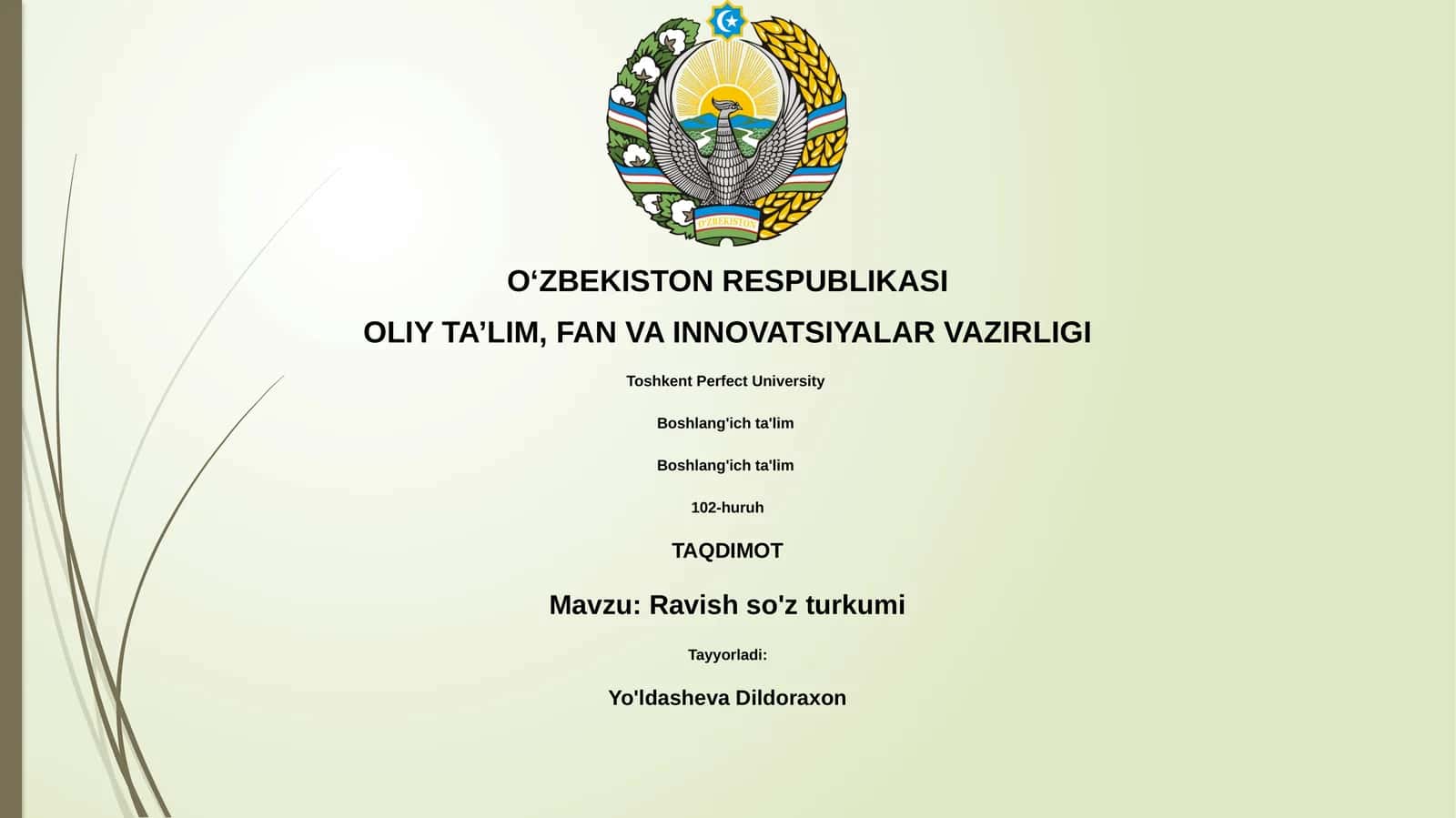 Ravish so'z turkumi