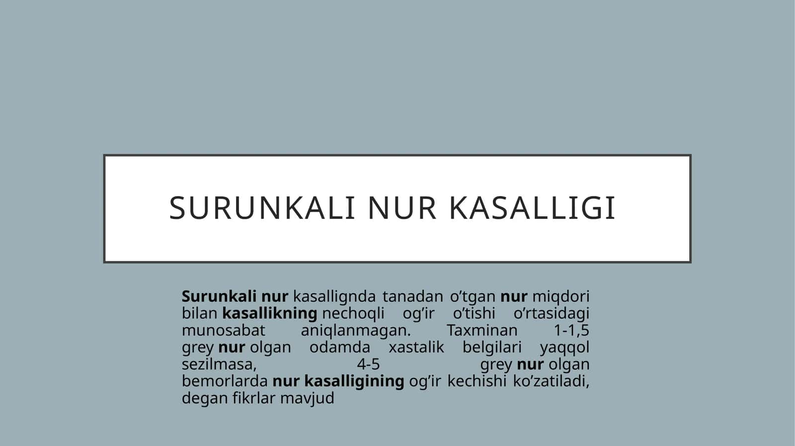 Surunkali nur kasalligi