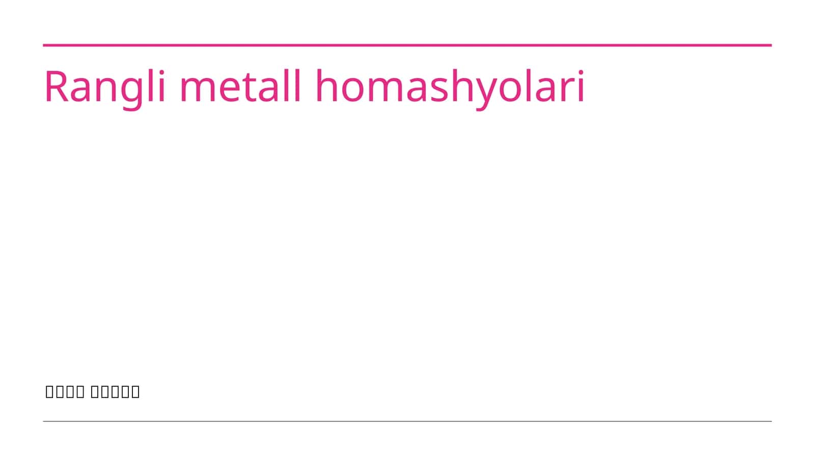 Rangli metall homashyolari