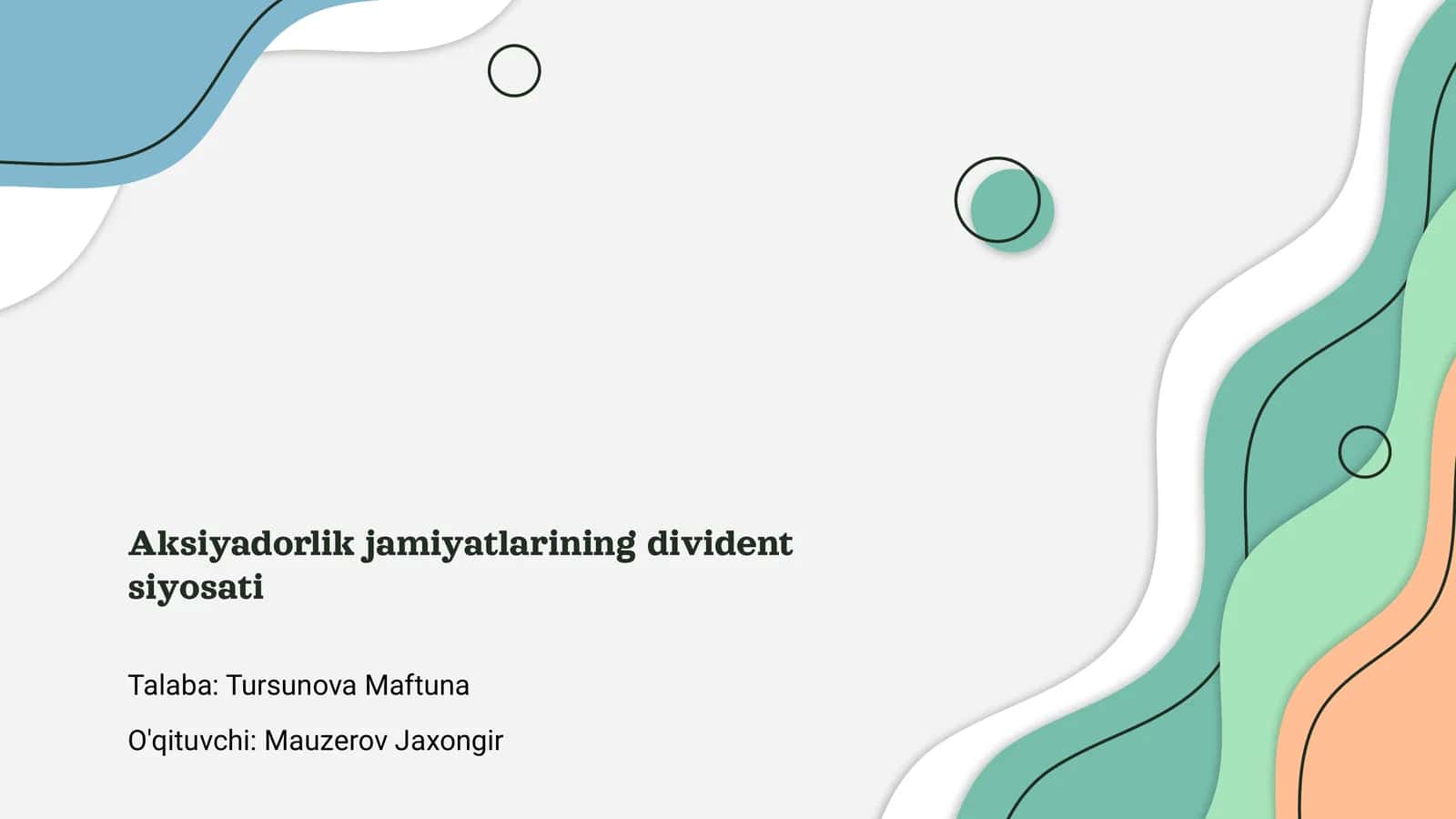 Aksiyadorlik jamiyatlarining divident siyosati