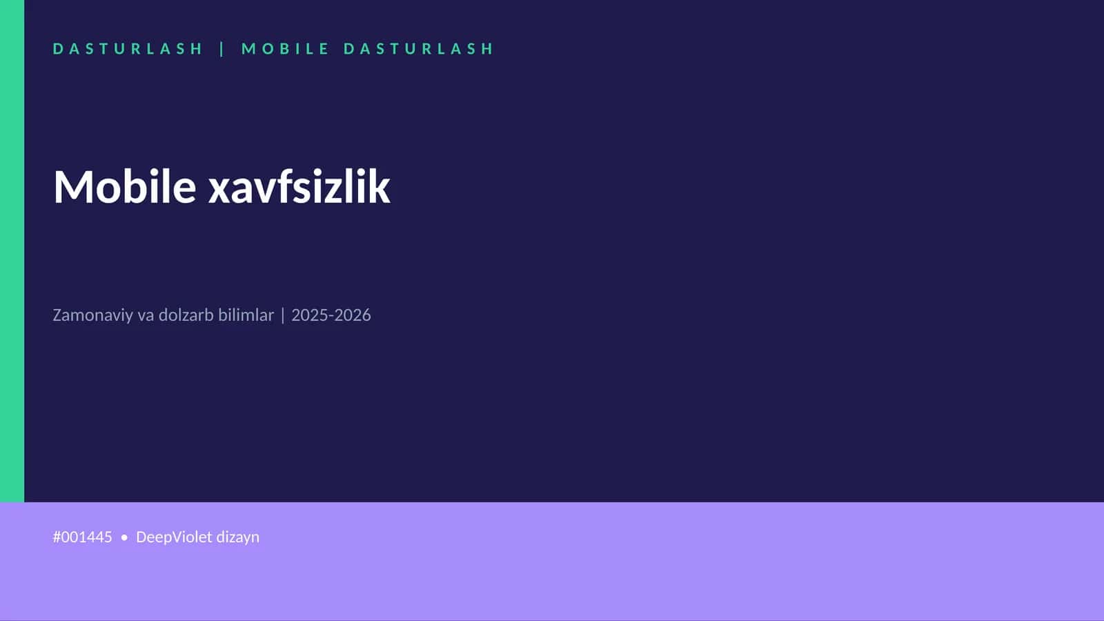 Mobile xavfsizlik