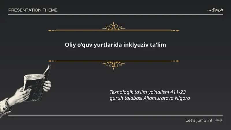Oliy o'quv yurtlarida inklyuziv ta'lim