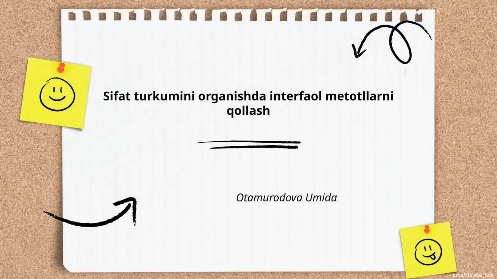 Interfaol Metodlar va Sifat Turklar