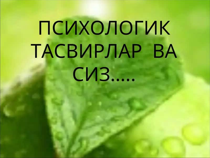 ПСИХОЛОГИК ТАСВИРЛАР ВА СИЗ