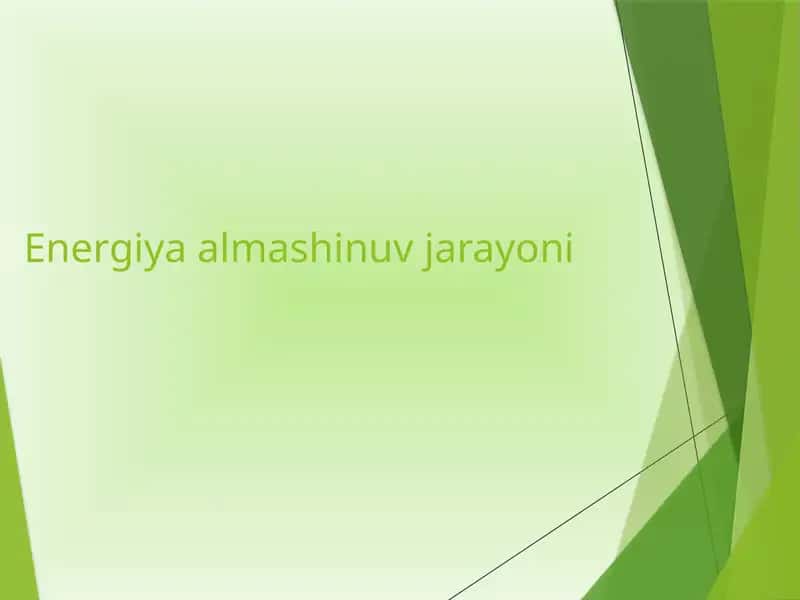Energiya almashinuv jarayoni