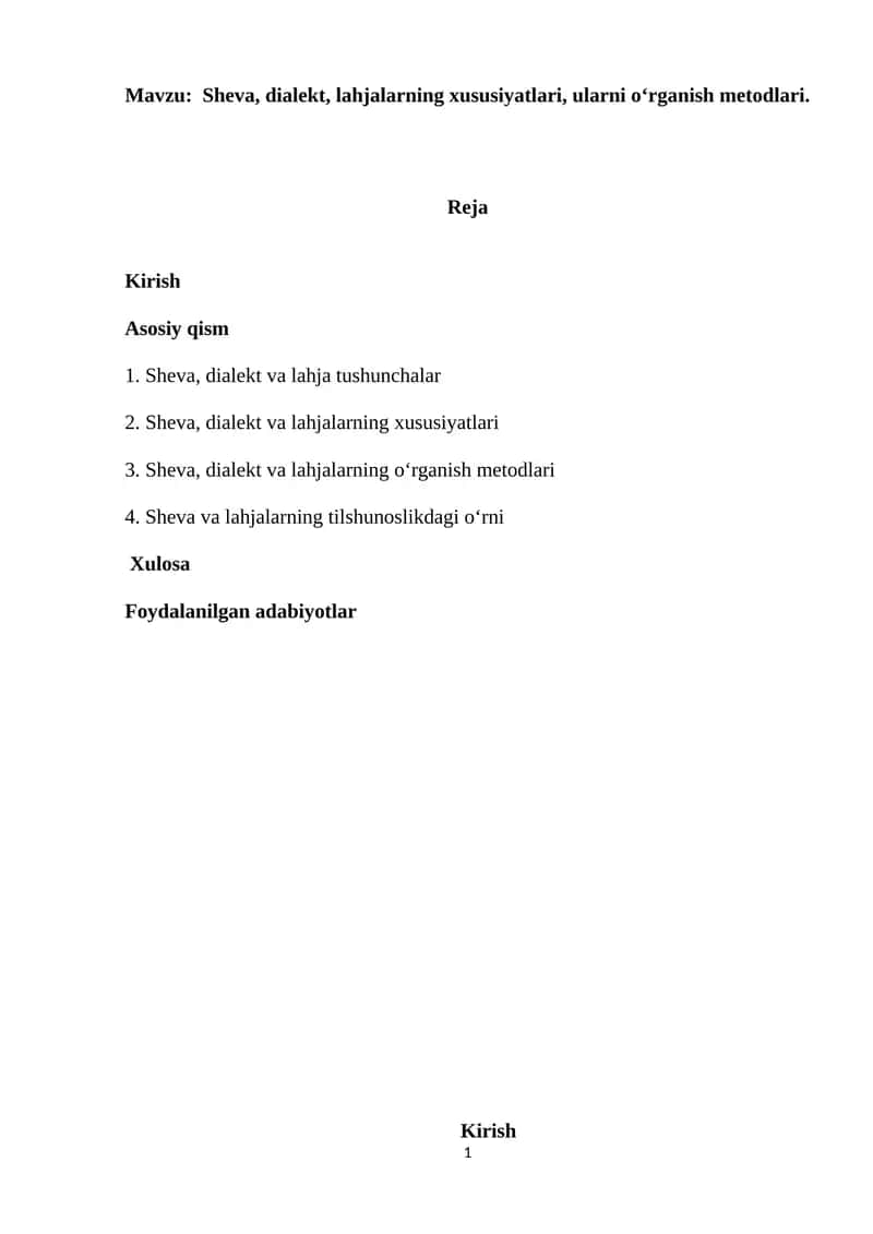 Tillar va ularning xususiyatlari
