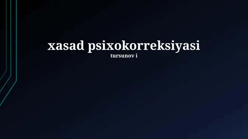 Psixologik To'g'irlash Usullari