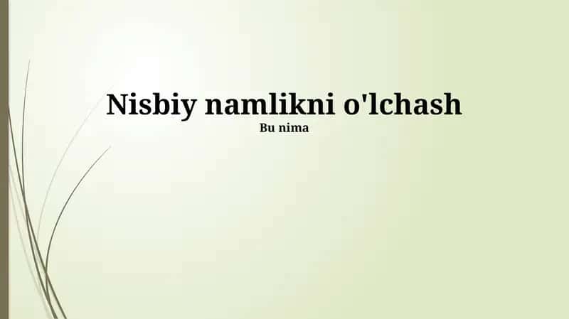 Nisbiy Namlikni O'lchash