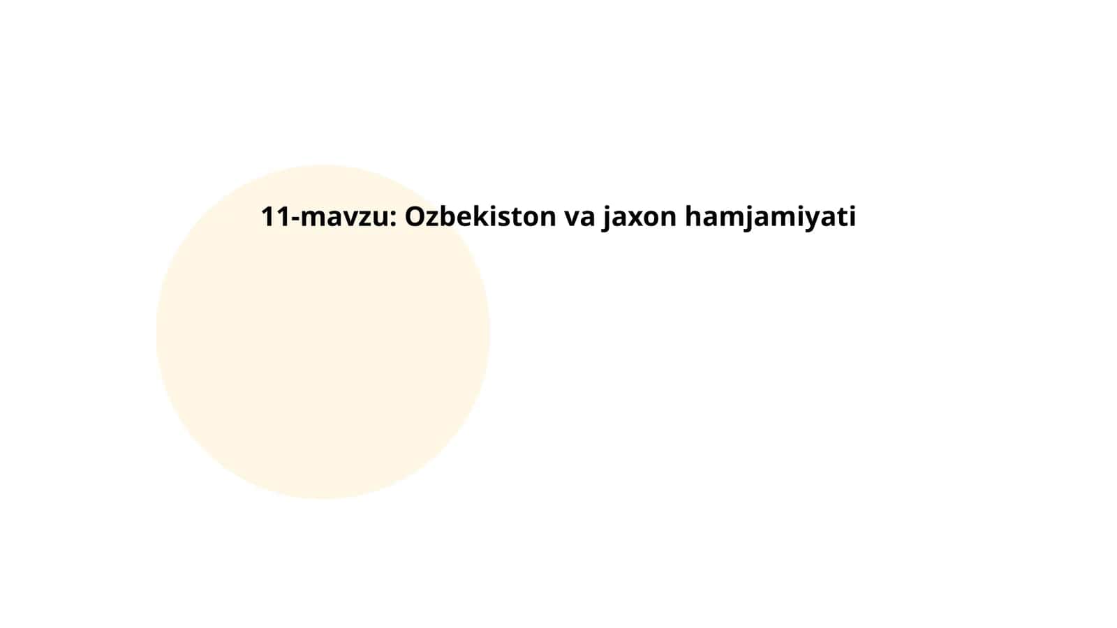 O'zbekiston va jaxon hamjamiyati