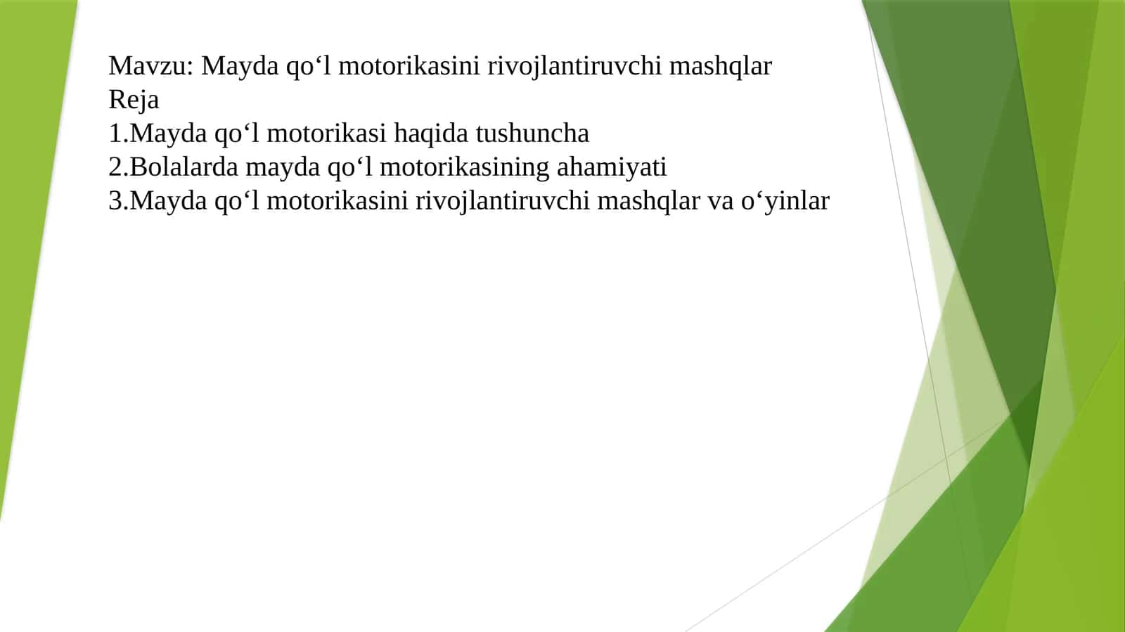 Mayda qo‘l motorikasini rivojlantiruvchi mashqlar
