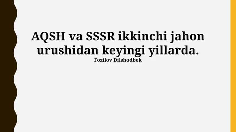 Ikkinchi jahon urushidan keyingi Amerika Qo'shma Shtatlari