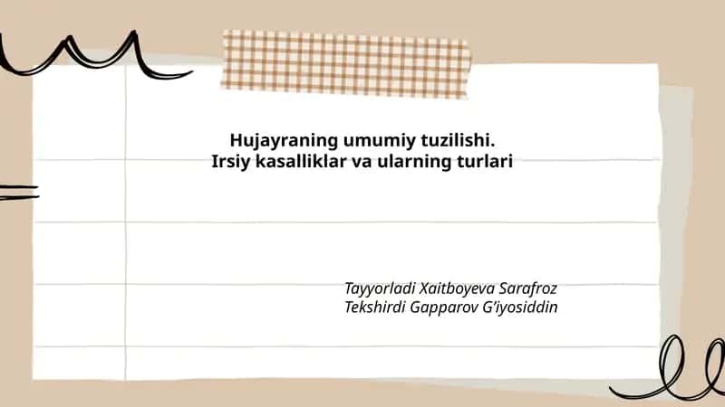 Hujayraning umumiy tuzilishi