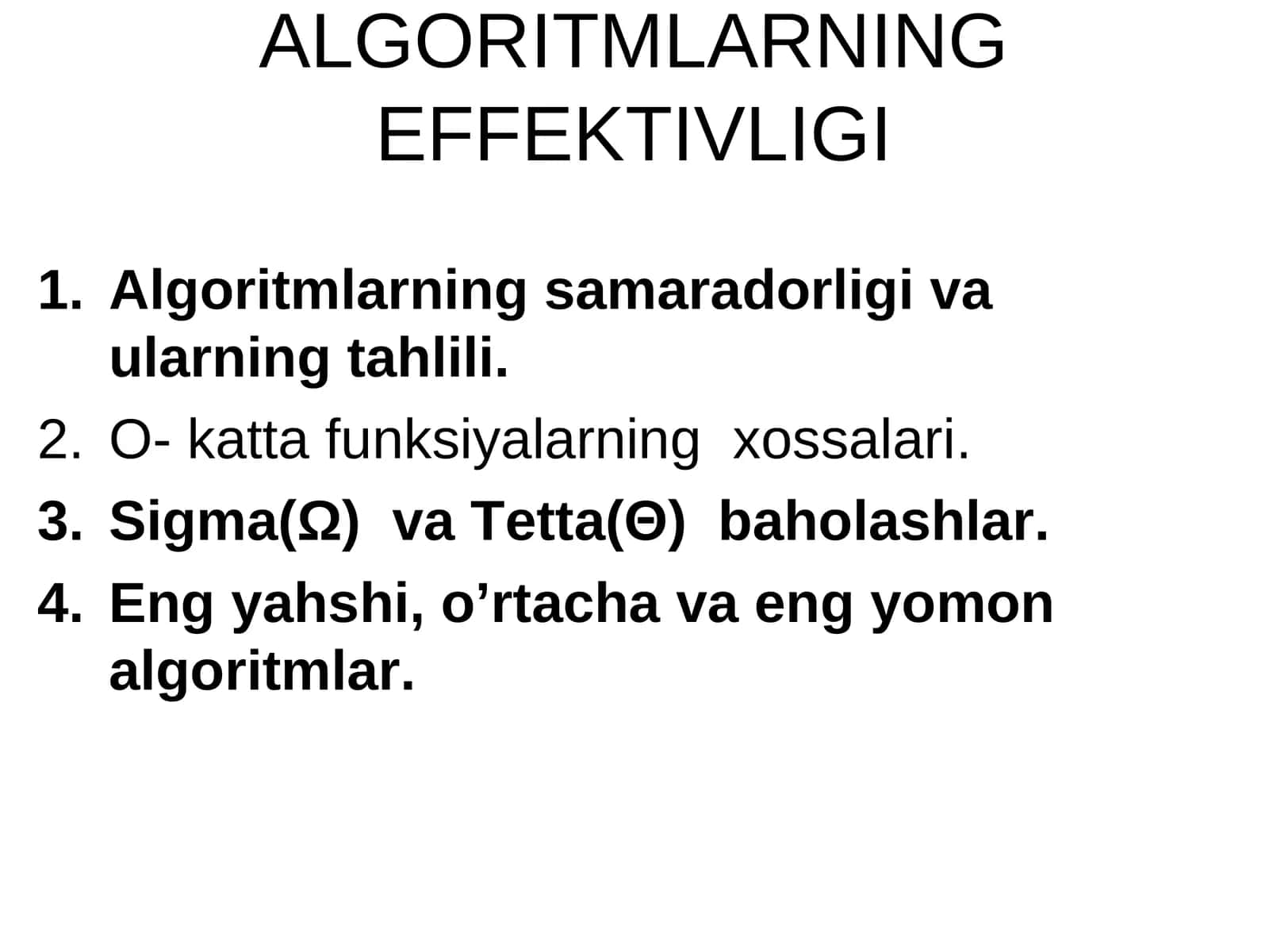 АLGORITMLARNINGEFFEKTIVLIGI